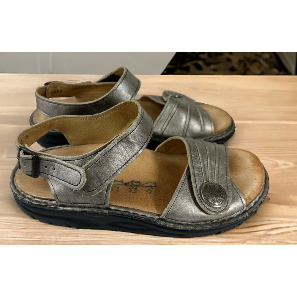 Finn Comfort Sausalito Silver Metallic Leather Slingback Sandals EU 37 US 6.5 7 - Picture 11 of 11